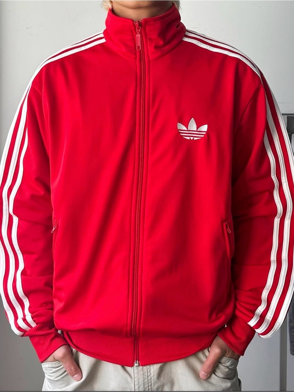 adidas Originals [S] Men’s Firebird Tracksuit (Jacket+Pants) Red IJ7060/KD8319 - Picture 5 of 12